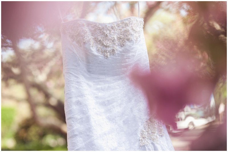 A beautiful spring wedding dress photo at Montauk Manor in Long Island