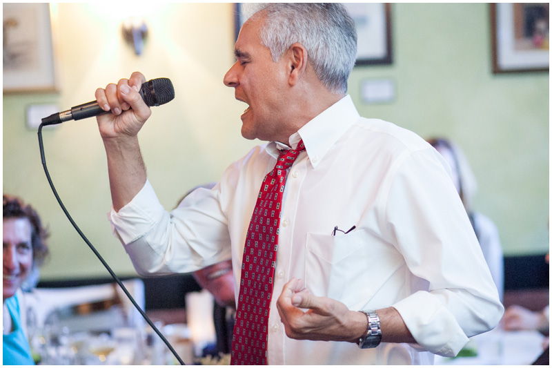 Fun moments when the Father of the Bride sings the first dance song at BC Bistro
