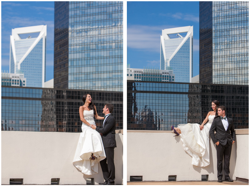 An iconic city scape with the Duke Energy building in the background. This really shows off where you get married