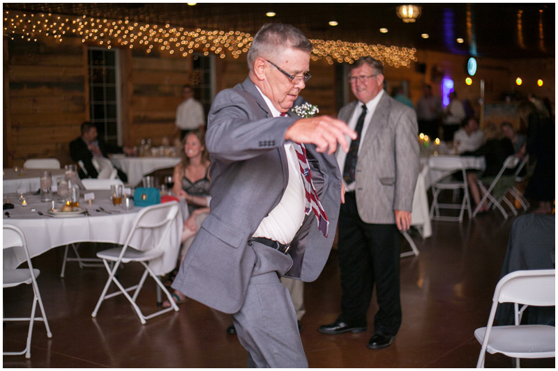 The father of the bride cuts a rug at the Apple Station reception