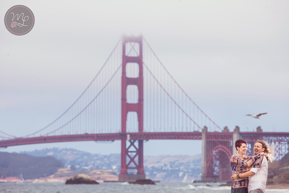 A cute anniversary session in San Francisco next to the Golden Gate Bridge in California by Mabyn Ludke Photography