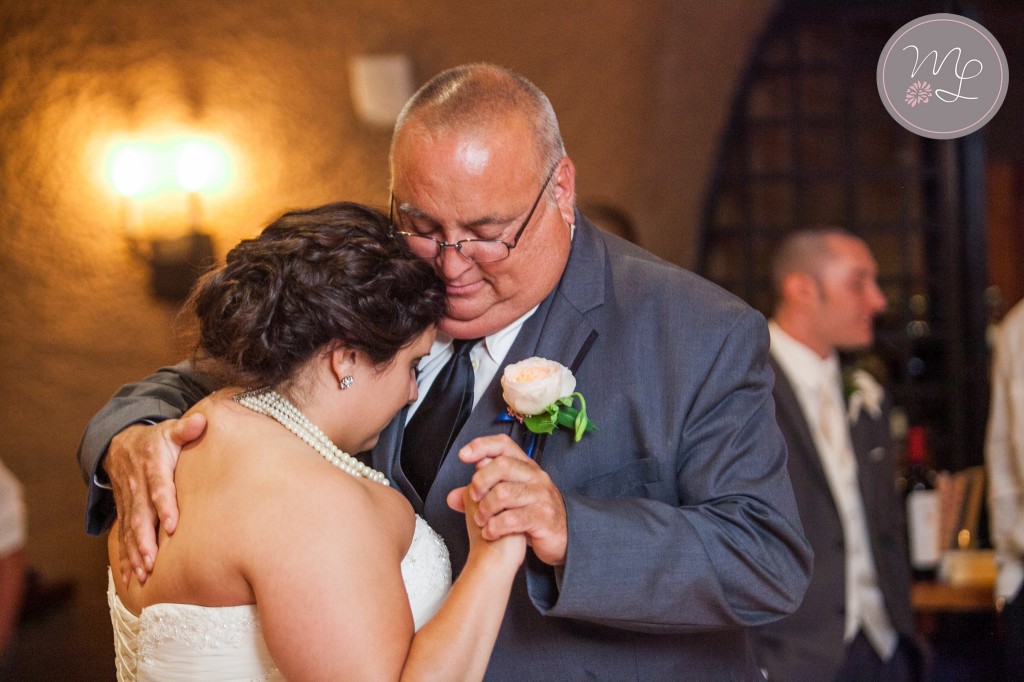 A very sweet moment with the bride and her father during their first dance at Calistoga Ranch. Mabyn Ludke Photography
