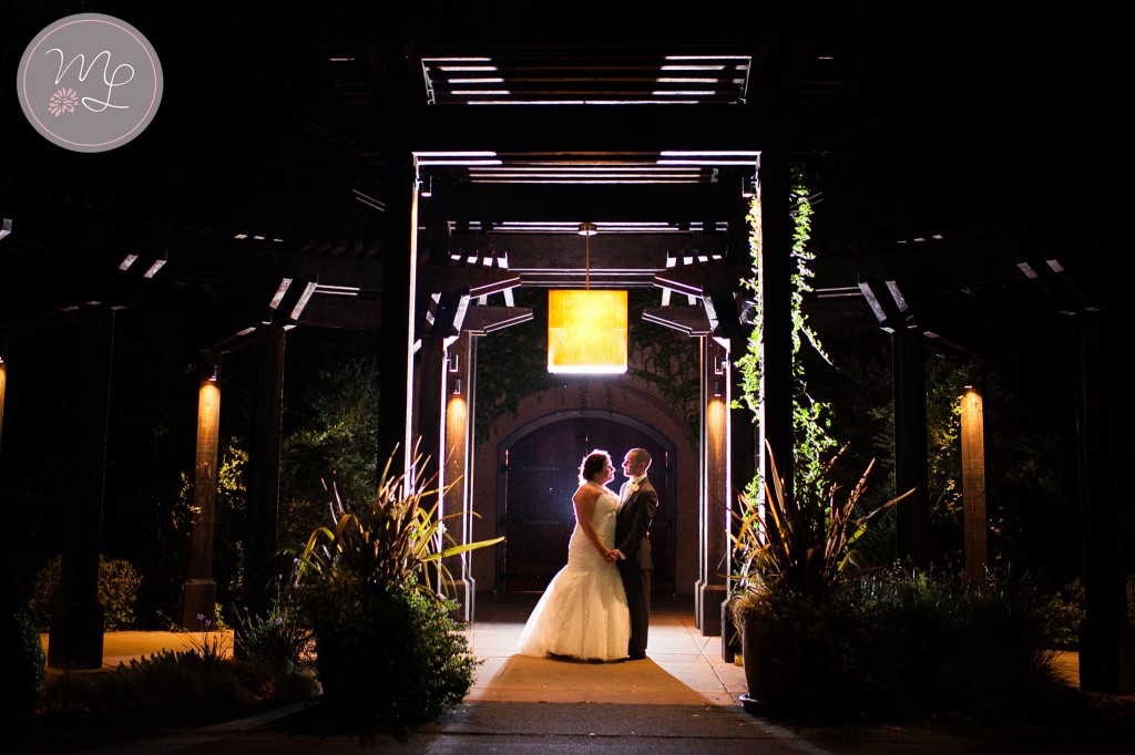 The entrance to the wine cave was the perfect spot for Mabyn Ludke Photography to light up at the end of Liz & Steve's Calistoga Ranch reception.
