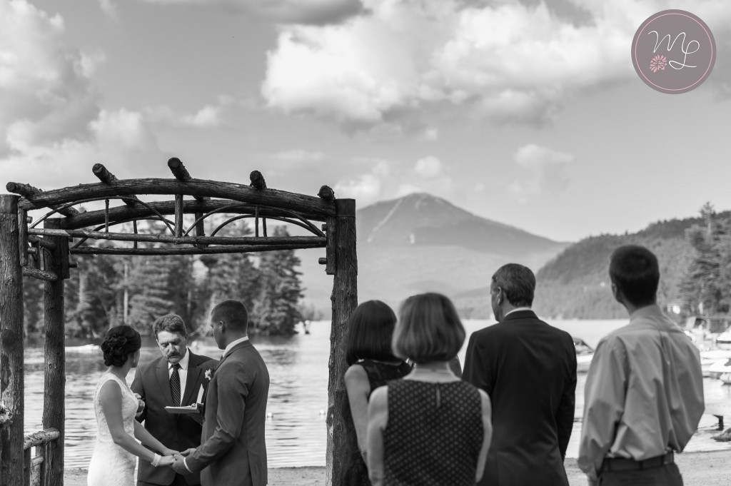 Whiteface Mountain is a gorgeous backdrop for a Lake Placid Wedding. Photography by Mabyn Ludke