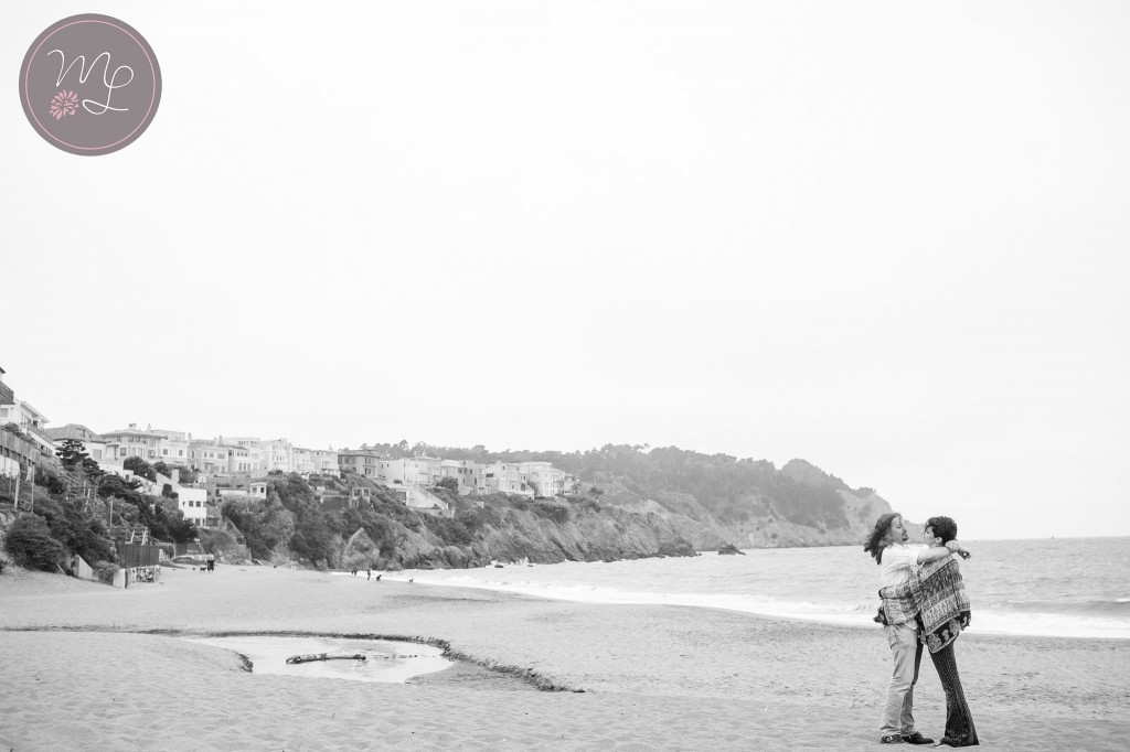 Baker Beach is beautiful for couple's pictures any time of year. Photos by Mabyn Ludke