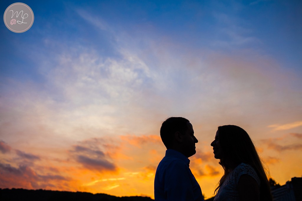 gorgeous engagement silhouette by artistic wedding photographer in Greensboro, Mabyn Ludke. 