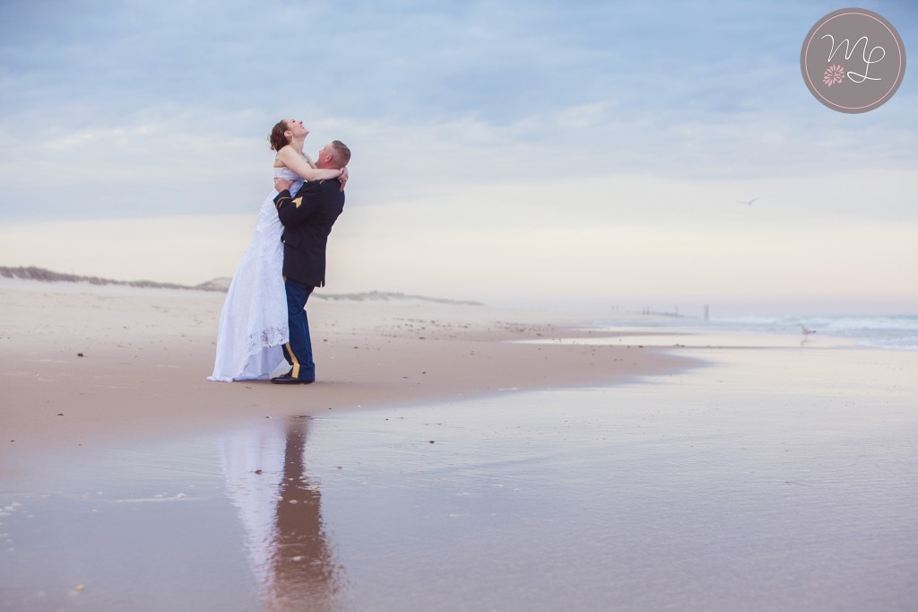 Mabyn Ludke Photography captures newly weds having fun on the beach in the Hamptons, NY.
