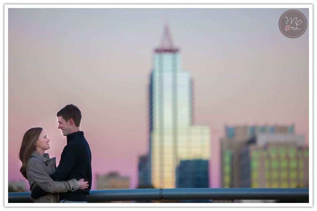 There's nothing more romantic than the Raleigh skyline at sunset. Mabyn Ludke Photography
