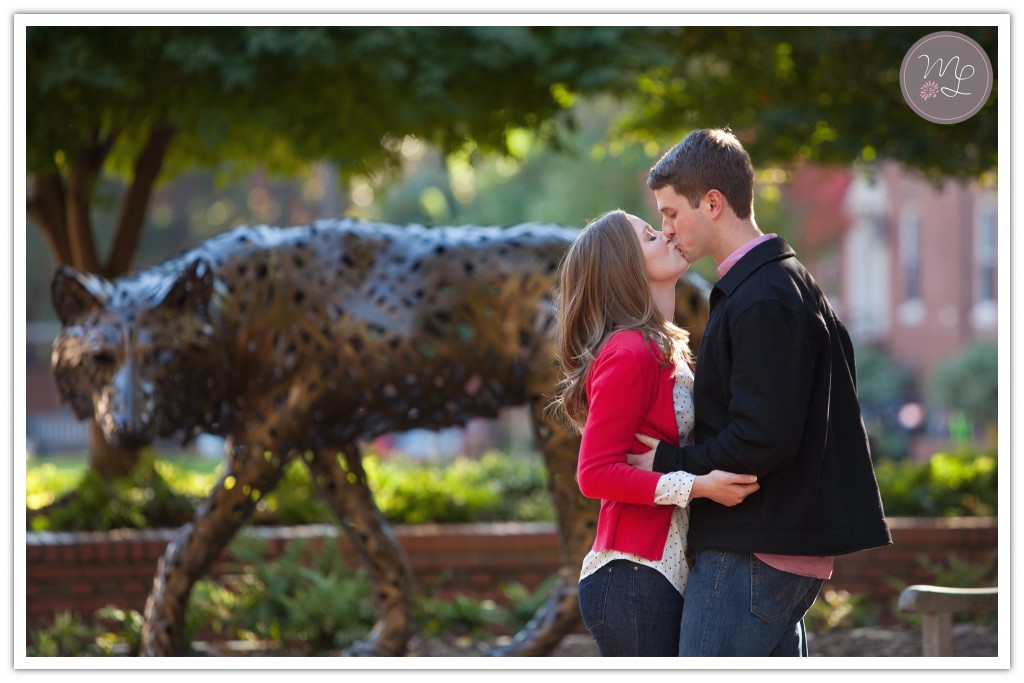One of NC State's wolfpack photobombed Julia & Drew's engagement photo! Mabyn Ludke Photography