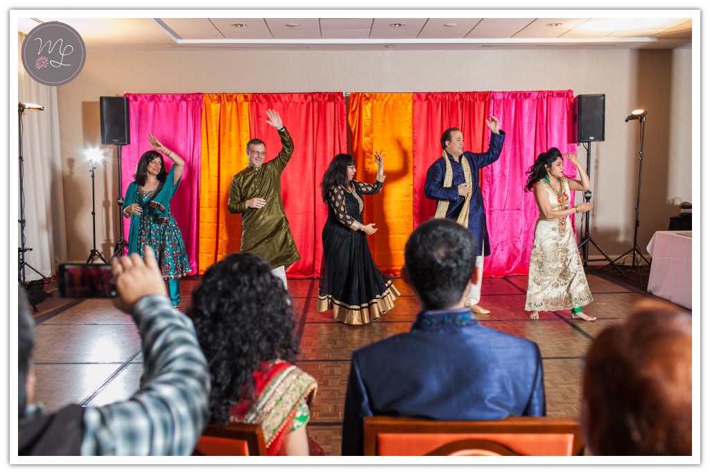 Chapel Hill, NC wedding photographer Mabyn Ludke photographs the Sangeet of Rachna and Bharat