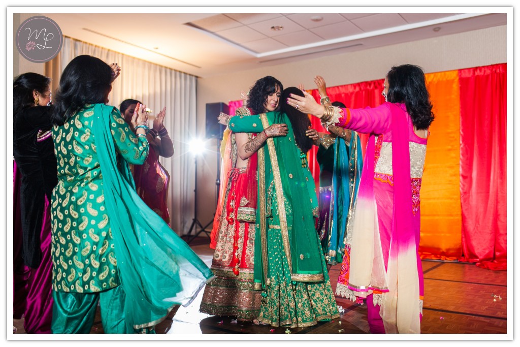 Colorful and vibrant images of the Sangeet as photographed by artistic wedding photographer, Mabyn Ludke.