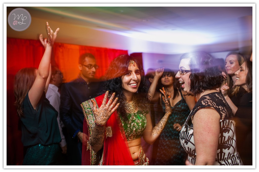 Bride shows off her Henna design during her Indian Sangeet at the Sheraton of Chapel Hill, NC.
