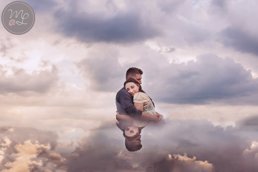 Old Salem Winston Salem, NC Engagement Pictures Floating in the clouds. Photography by Mabyn Ludke