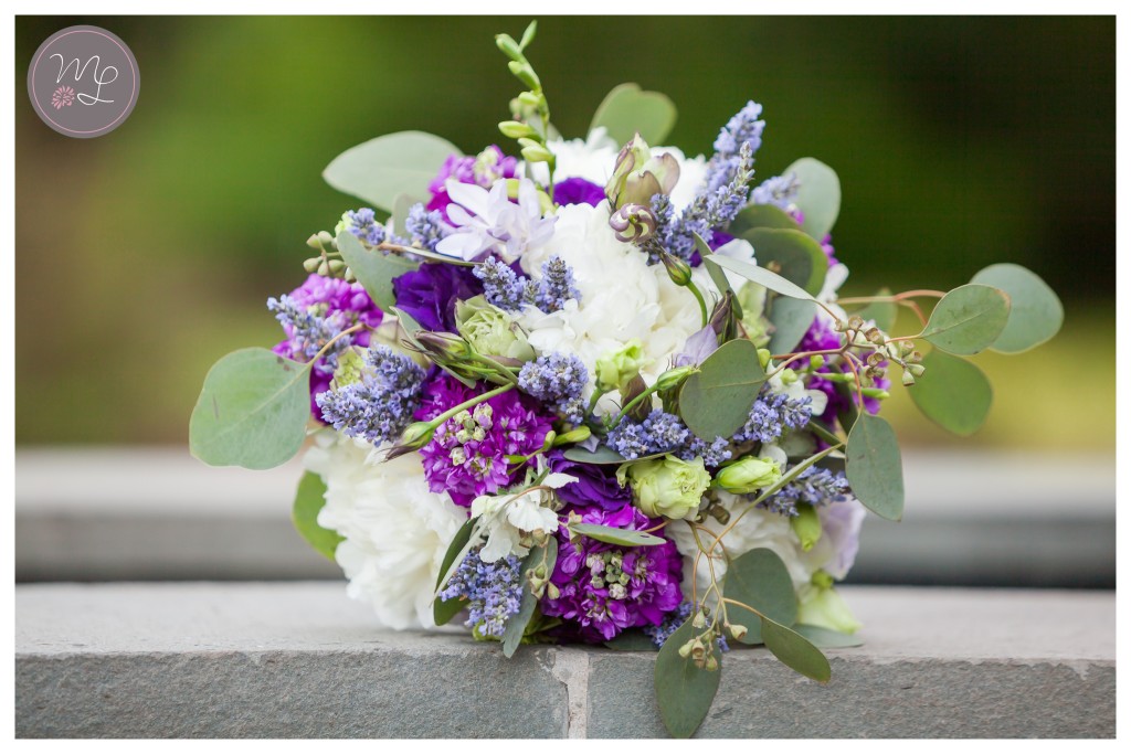Stunning purple and white bouquet by Artfully Arranged by Martha Mazur. © Mabyn Ludke Photography