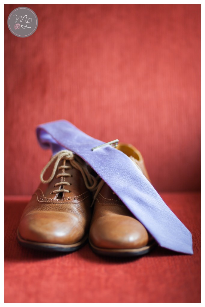 brown shoes and blue tie at this Duke Gardens wedding in Durham, NC. © Mabyn Ludke Photography