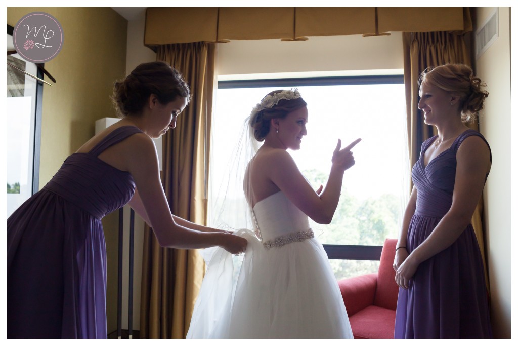 Fun moments with the bride at this purple and gray wedding at Duke Gardens in Durham, NC.