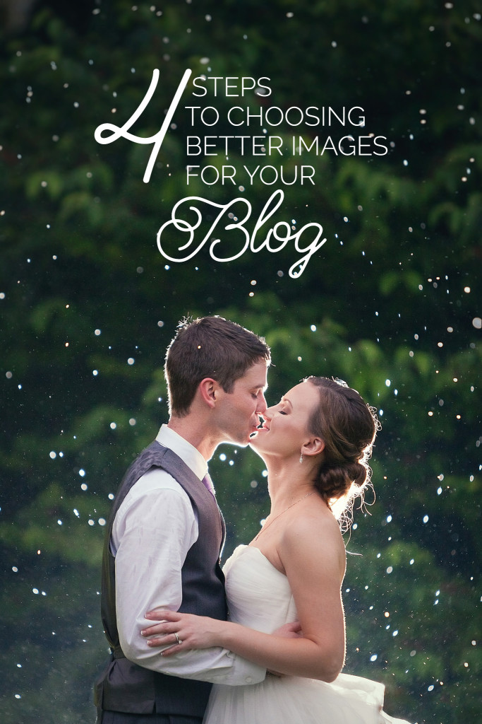 4 Steps to choosing better images for you blog. Bride and groom kissing in the rain in Raleigh, NC. Mabyn Ludke Photography