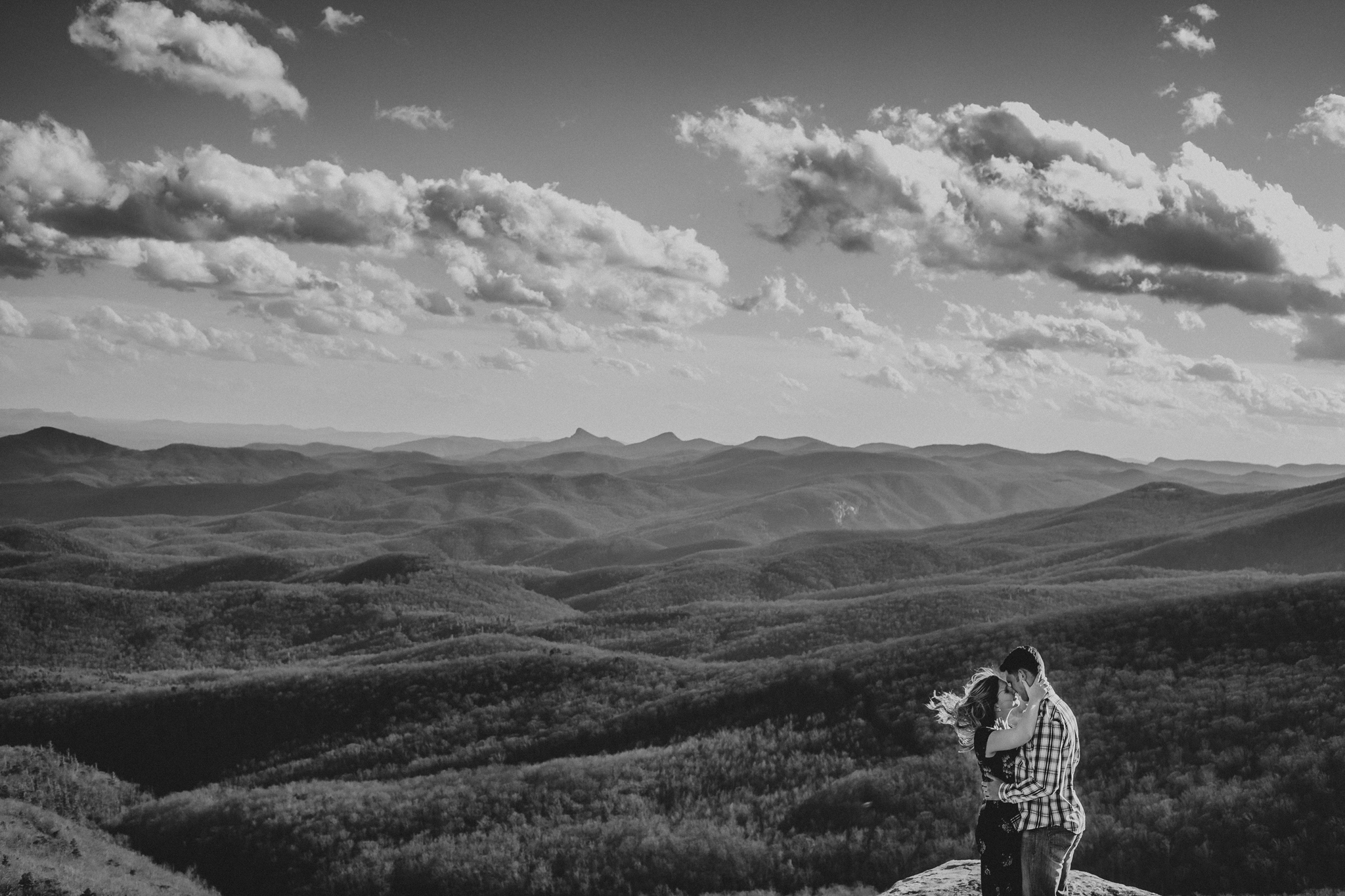 an epic view of the appalachain mountains at Mallory & Peter's Rough Ridge engagment session 