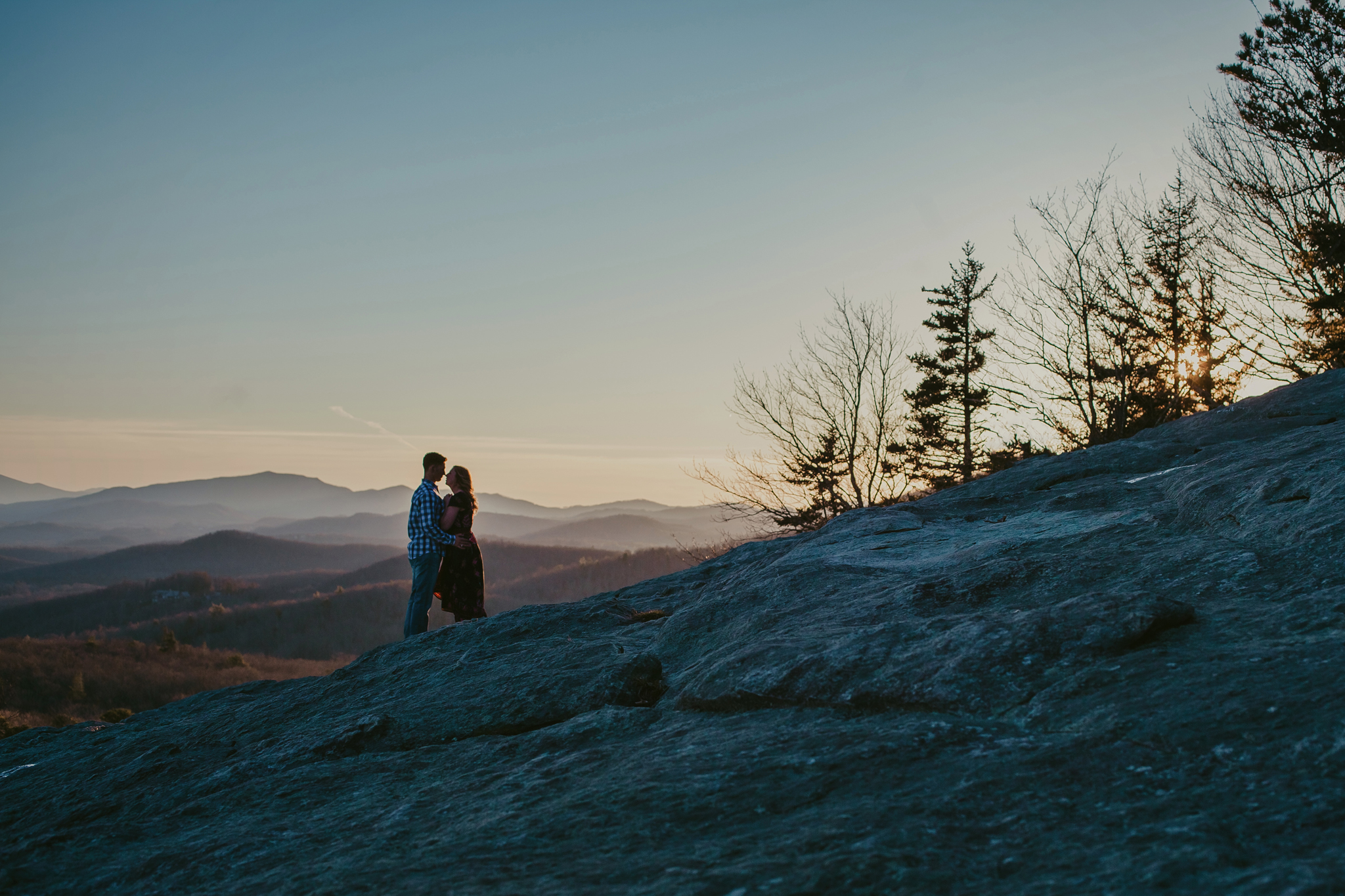A sunset mountain view during Mallory & Peter's engagment session at Beacon Heights. Photo by Mabyn Ludke.