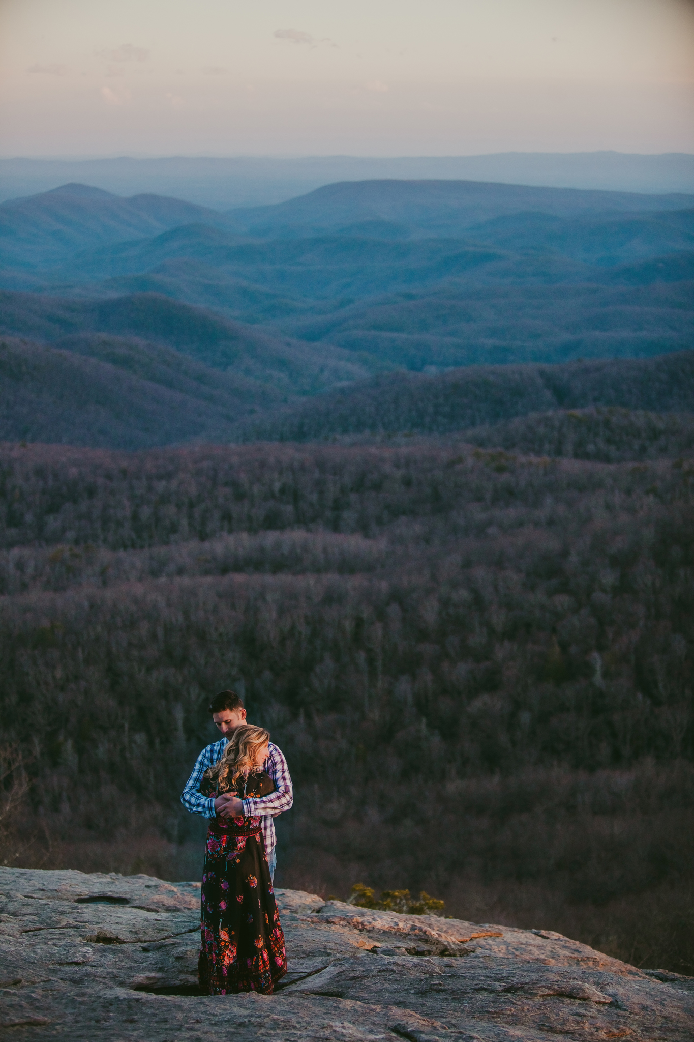 An epic view of the Appalachain mountains from the top of Beacon Heights during a Mabyn Ludke Photography engagement session