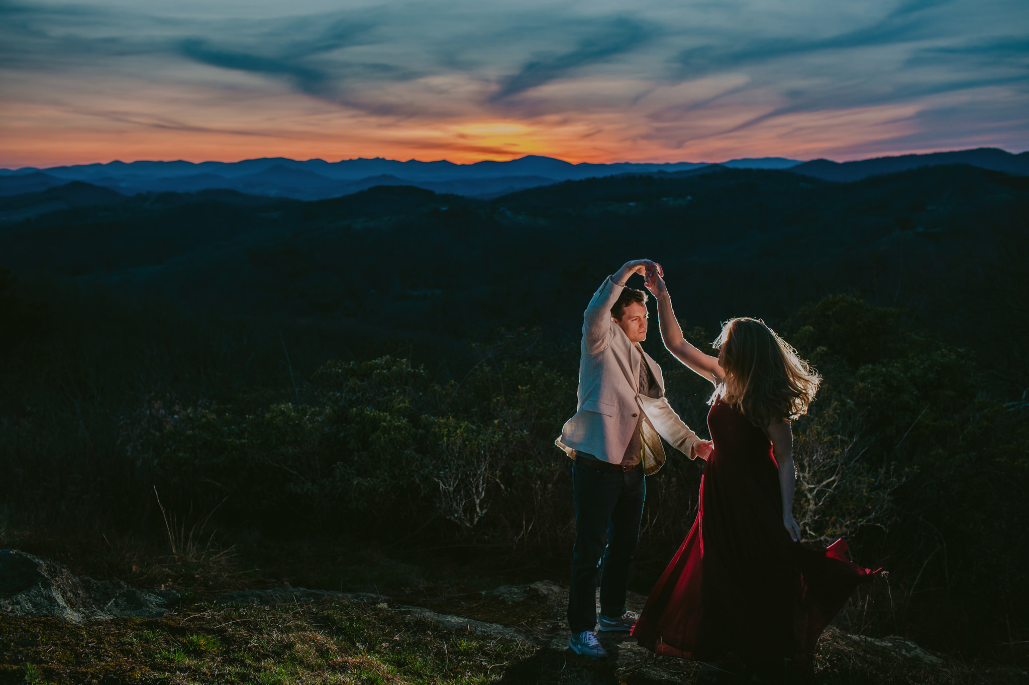 The Appalachian mountains create a stunning backdrop for this couple's anniversary session with Mabyn Ludke Photography