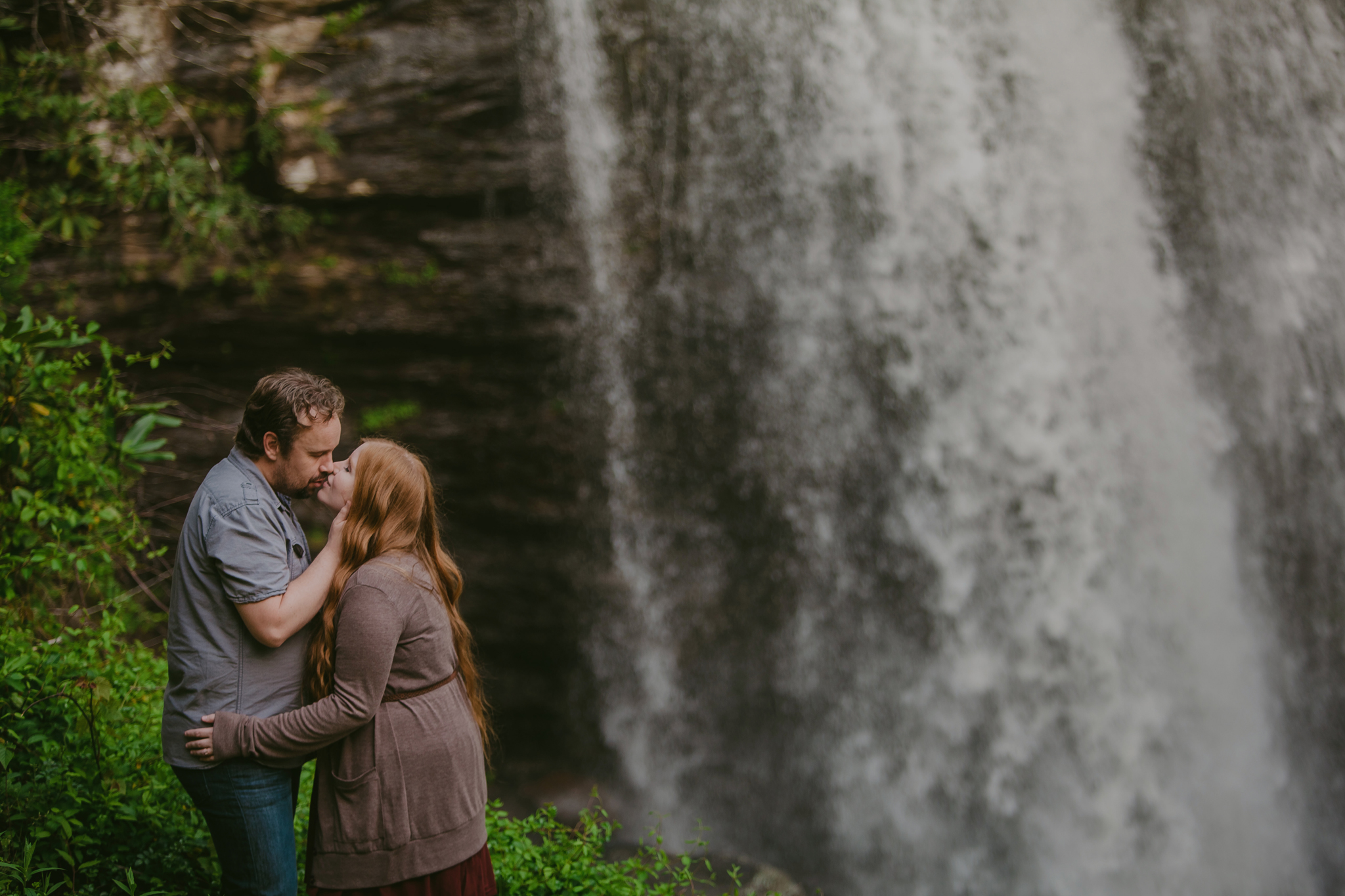 Romantic Looking Glass Falls Engagement Session by Mabyn Ludke Photography in Asheville, NC