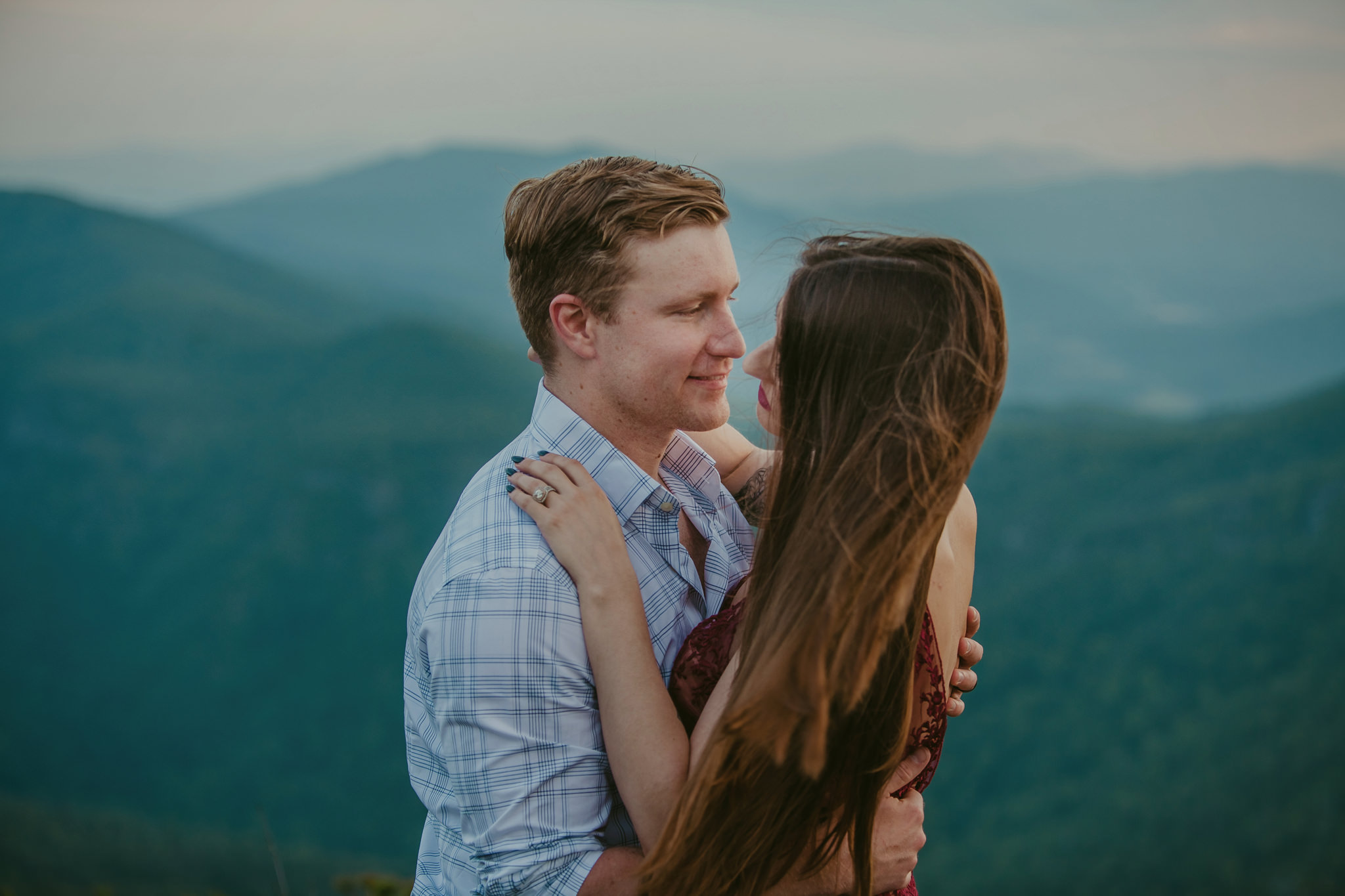 Hawksbill Mountain views are perfect for a couple celebrating their anniversary with Mabyn Ludke Photography
