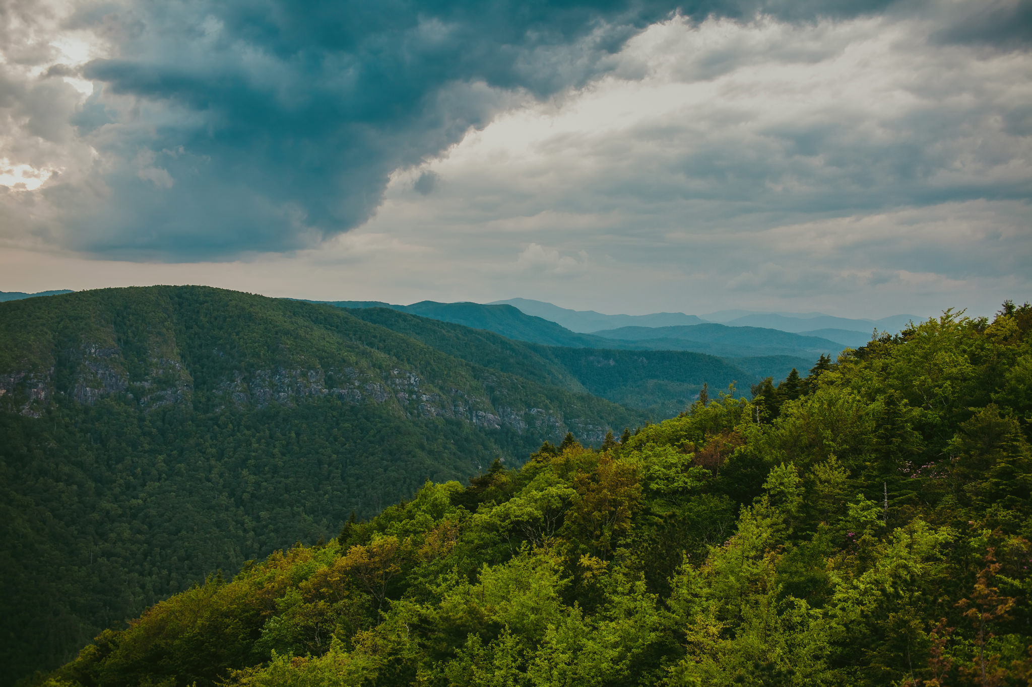 A gorgeous mountain view of the Linville Gorge from the Hawksbill Mountain trail near Linville, NC photography by Mabyn Ludke
