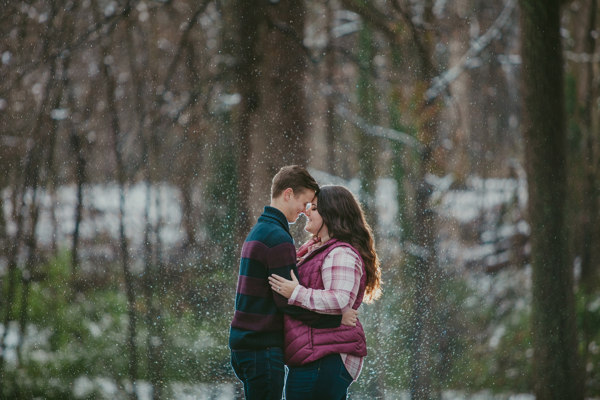 A snowy engagement session at Mac Anderson Park in Statesville, NC