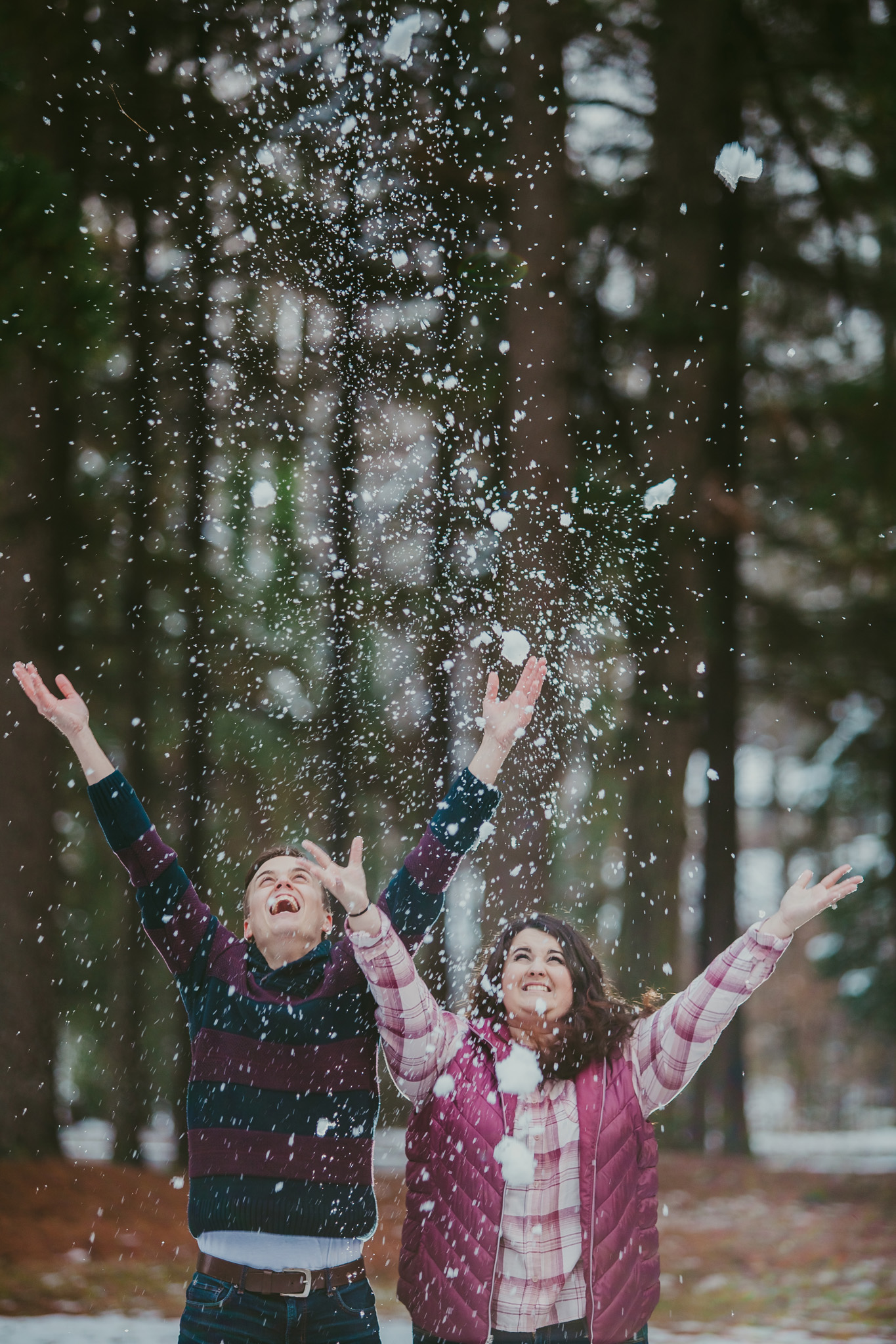 A snowy engagement session at Mac Anderson Park