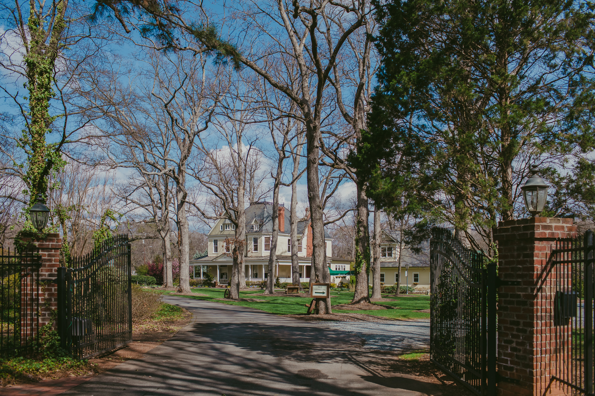 The gates that lead into Alexander Homestead