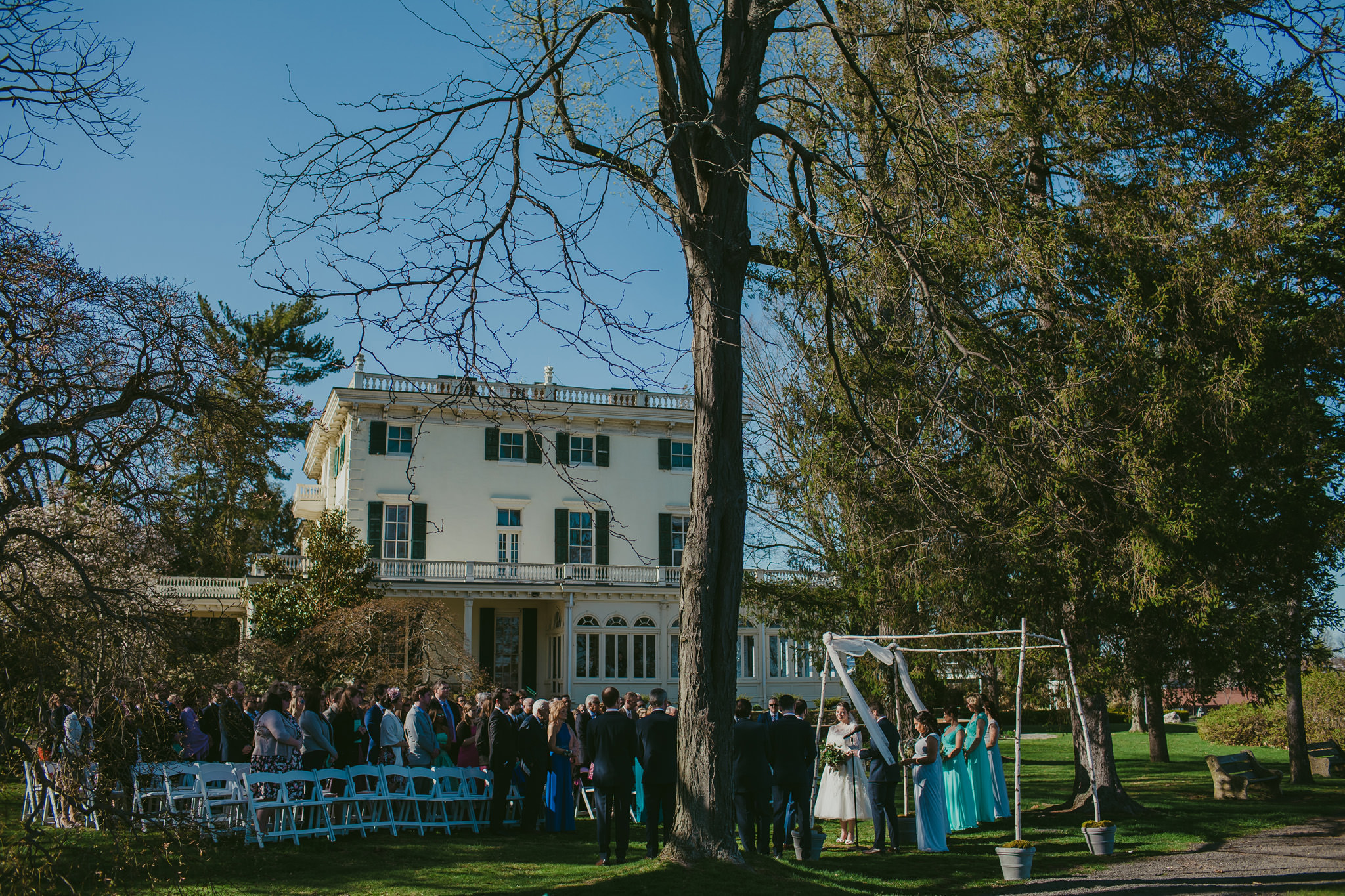 Glen Foerd on the Delaware makes a stunning backdrop for this garden wedding