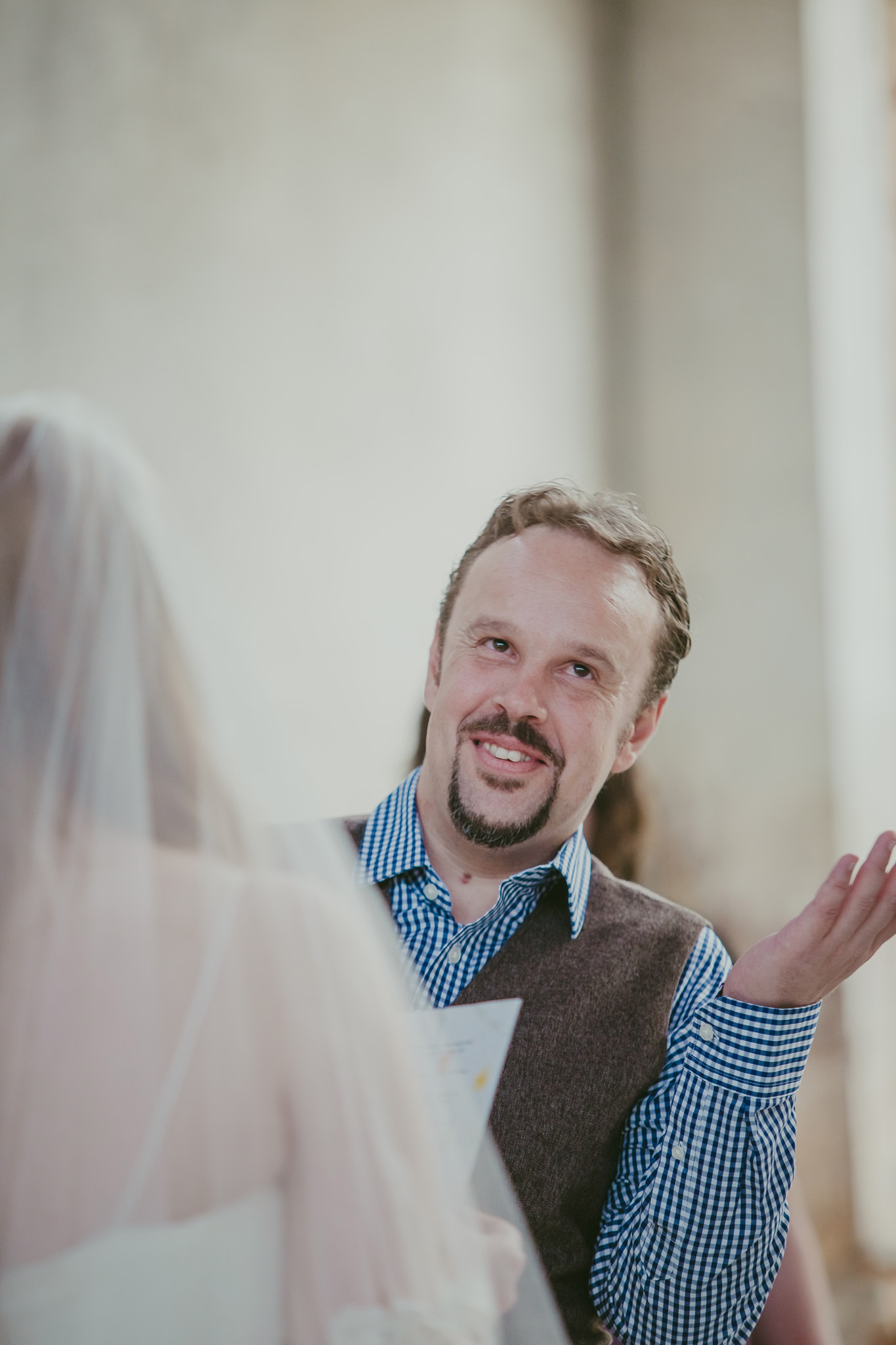 Groom gives his heart felt vows at his Providence Cotton Mill elopement