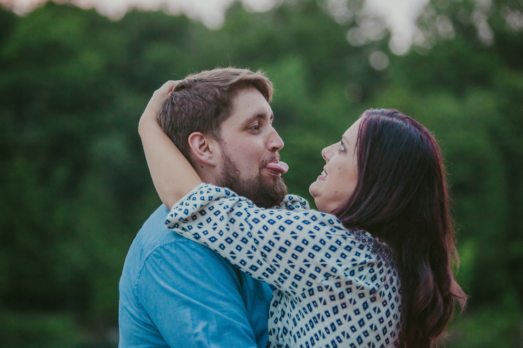Funny Faces at this Green Lakes State Park engagement session
