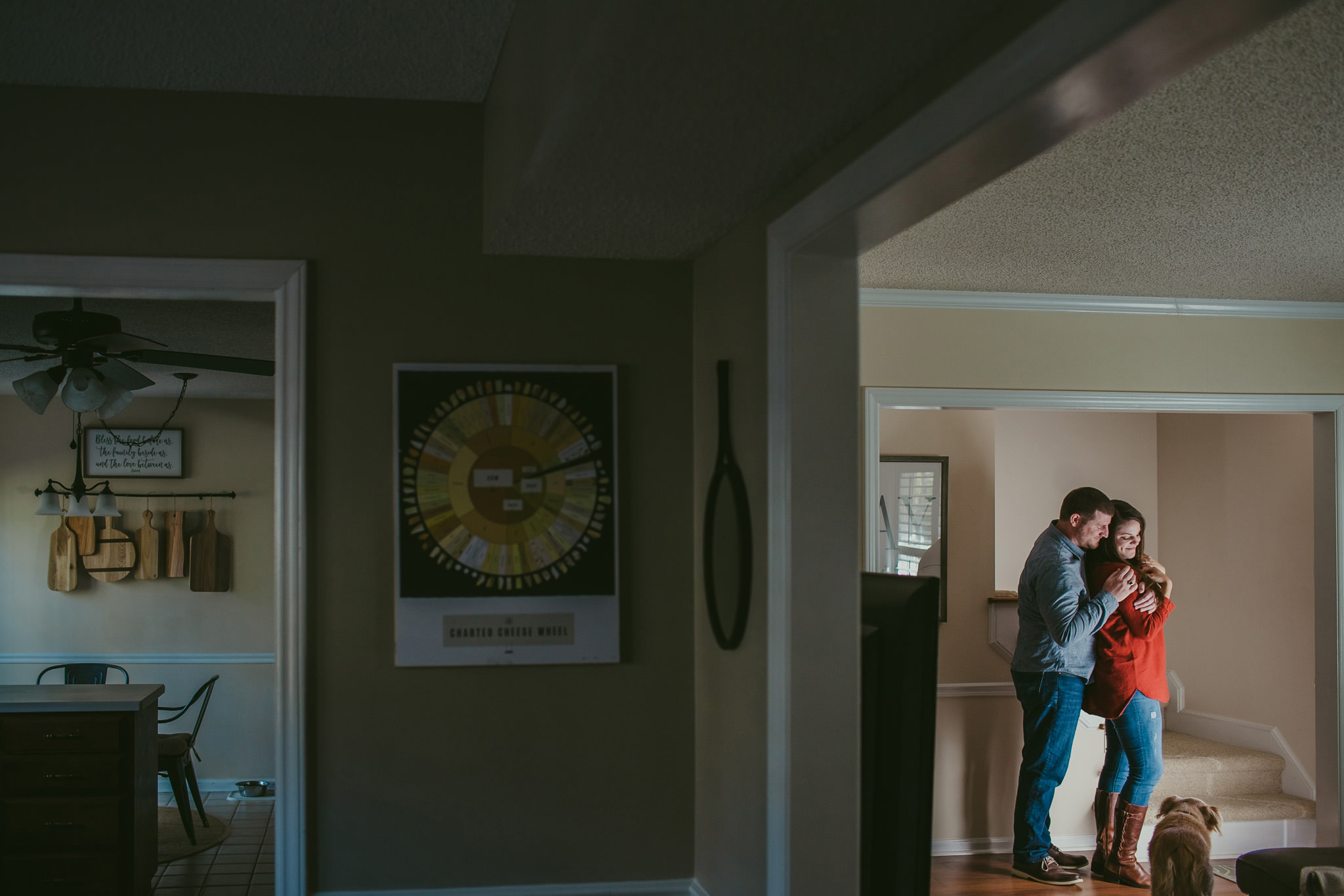 Couple takes engagement photos in their home near Charlotte, NC